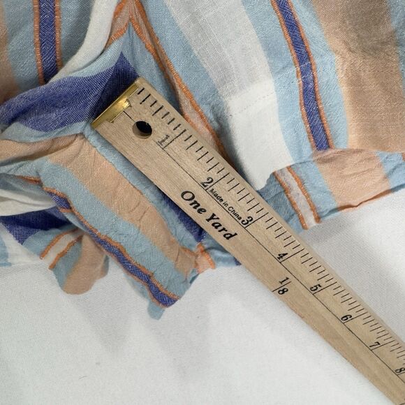 Anthropologie Shorts Womens‎ Small Blue Striped Smocked Beachy Boho Resort Comfy - Picture 14 of 14